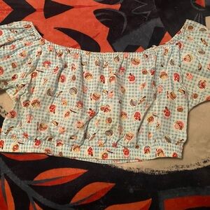 Stylish Retro Crop Top with cupcake design